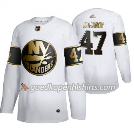New York Islanders Leo Komarov 47 Adidas 2019-2020 Golden Edition Wit Authentic Shirt - Mannen
